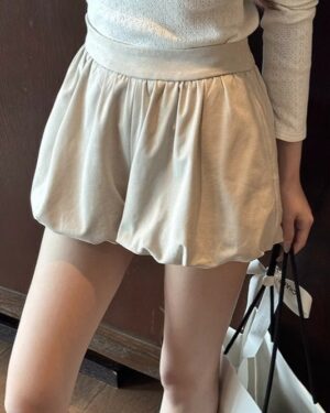 Beige Mini Bubble Skirt | Rei - IVE