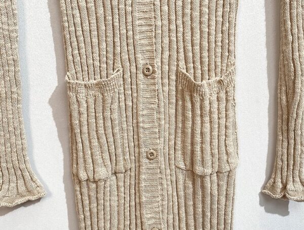 Beige Ribbed Long Knitted Cardigan | Rora - BabyMonster - Image 7