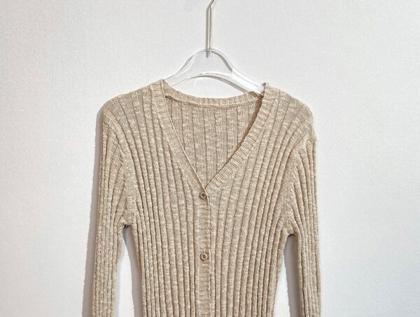 Beige Ribbed Long Knitted Cardigan | Rora - BabyMonster - Image 2