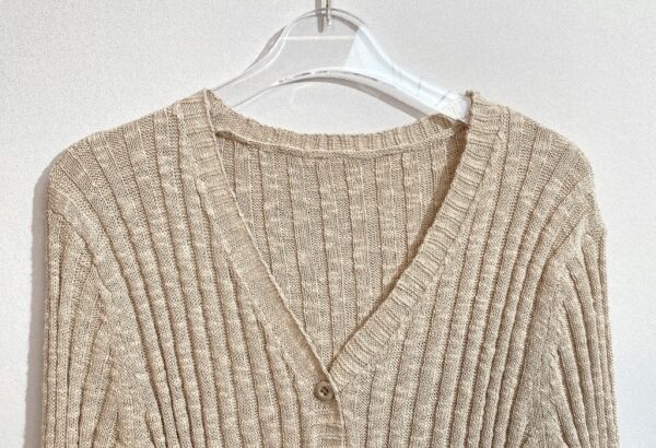 Beige Ribbed Long Knitted Cardigan | Rora - BabyMonster - Image 3