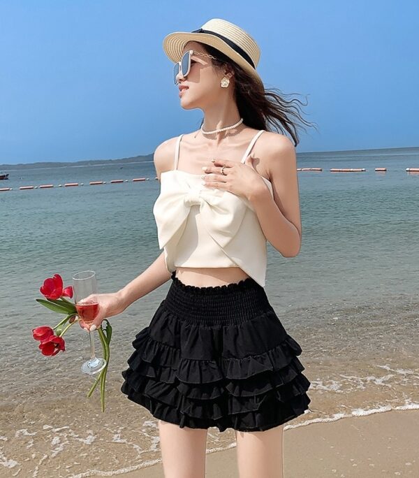 Black High Waist Layered Cake Skirt | Winter - Aespa - Image 7