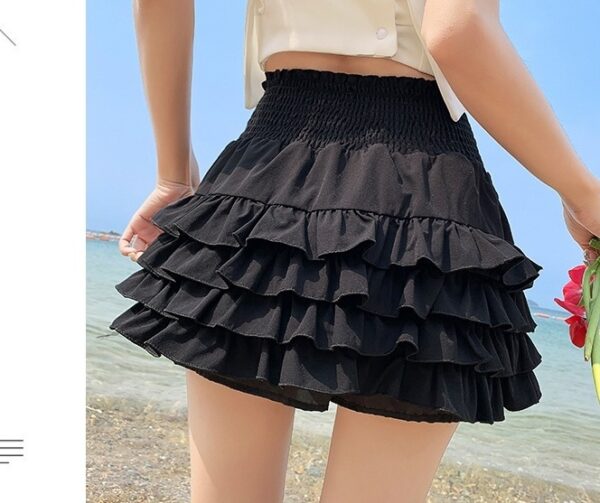 Black High Waist Layered Cake Skirt | Winter - Aespa - Image 9