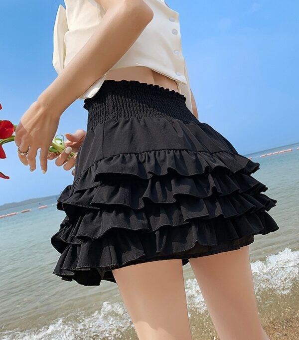 Black High Waist Layered Cake Skirt | Winter - Aespa - Image 10