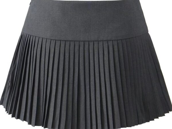 Black Micro Pleats Double Bow Skirt | Yunjin -  Le Sserafim - Image 8