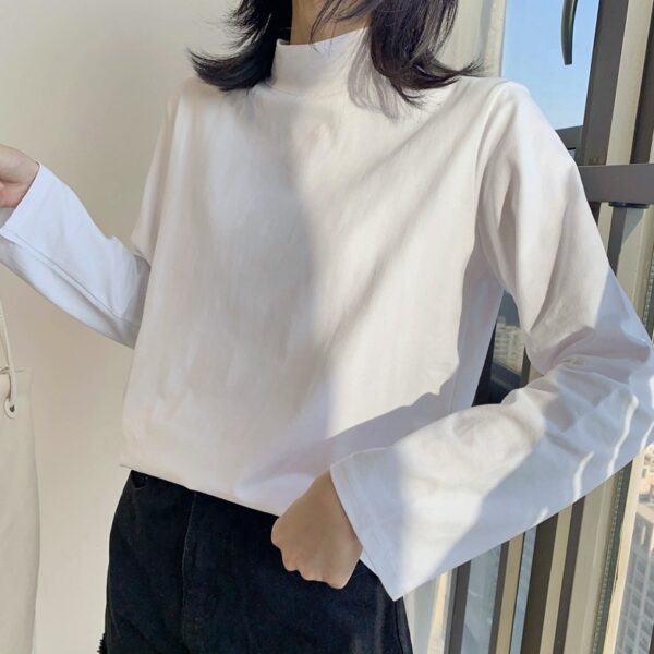 White Mock Neck Long Sleeves Top | ILLIT - Image 5