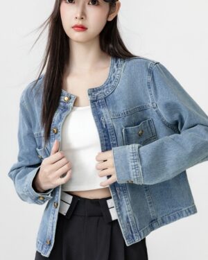 Blue Denim Jacket Casual Cardigan