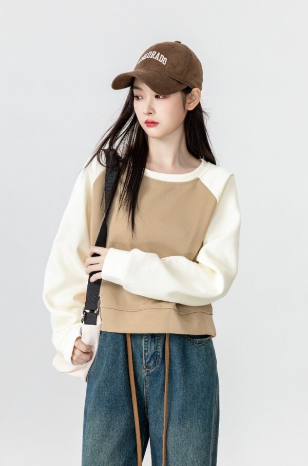 Color Block Raglan Sleeve Sweatshirt - Image 2