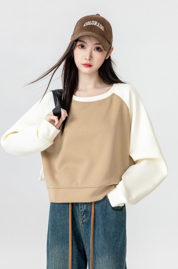 Color Block Raglan Sleeve Sweatshirt - Image 12