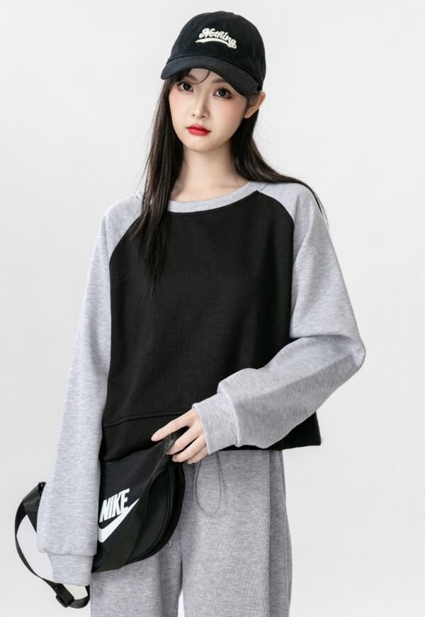 Color Block Raglan Sleeve Sweatshirt - Image 8