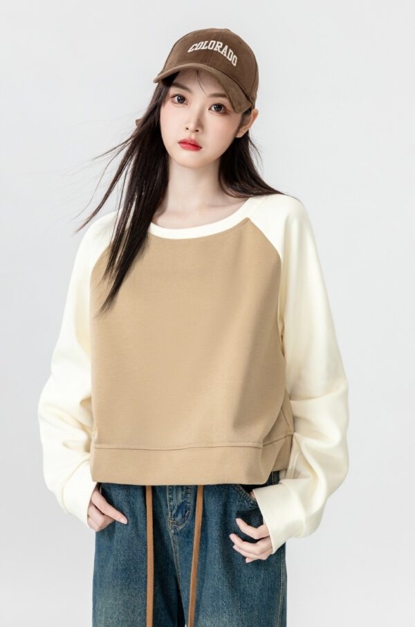 Color Block Raglan Sleeve Sweatshirt - Image 10