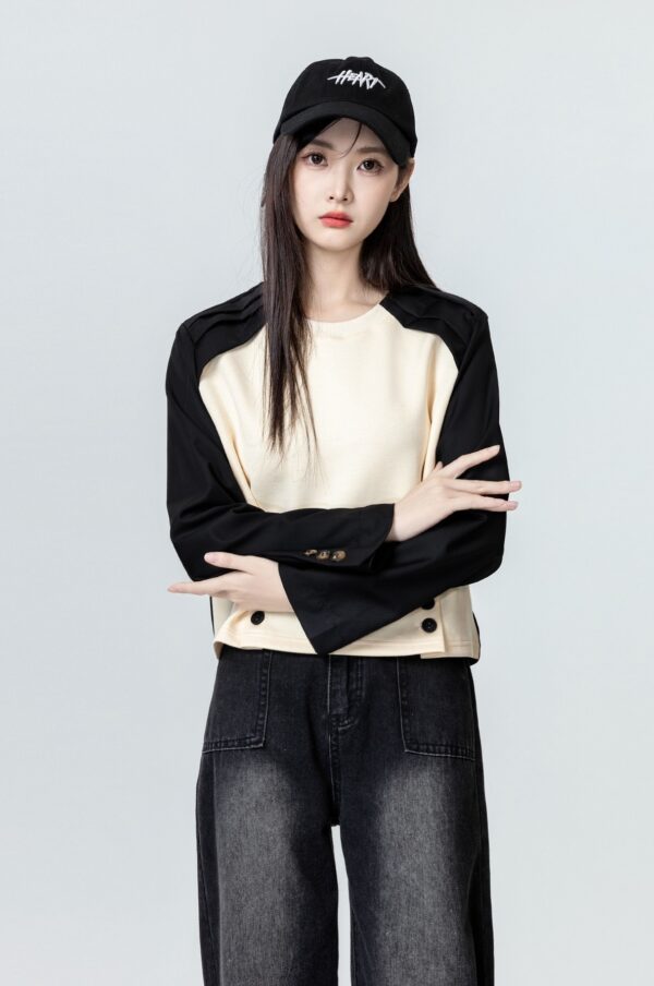 Colorblock Raglan Long Sleeve Top - Image 2