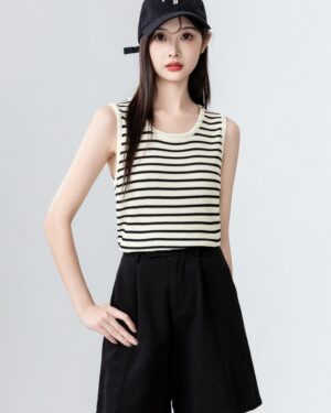 Colorblock Striped Knit Tank Top