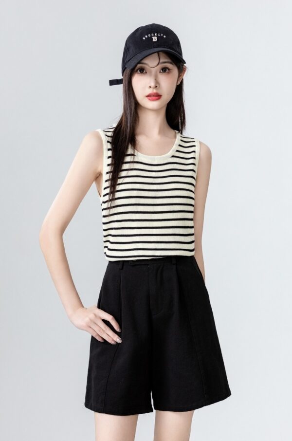 Colorblock Striped Knit Tank Top