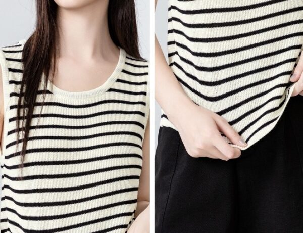 Colorblock Striped Knit Tank Top - Image 2