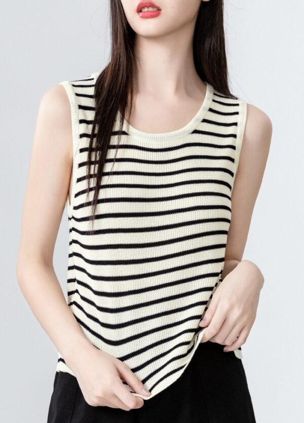 Colorblock Striped Knit Tank Top - Image 3