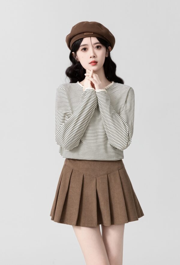 Colorblock Striped Lace Trim Top - Image 3