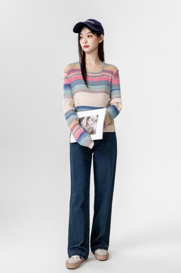 Colorful Striped Knit Top - Image 12