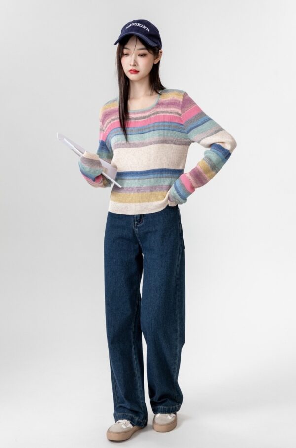 Colorful Striped Knit Top - Image 10