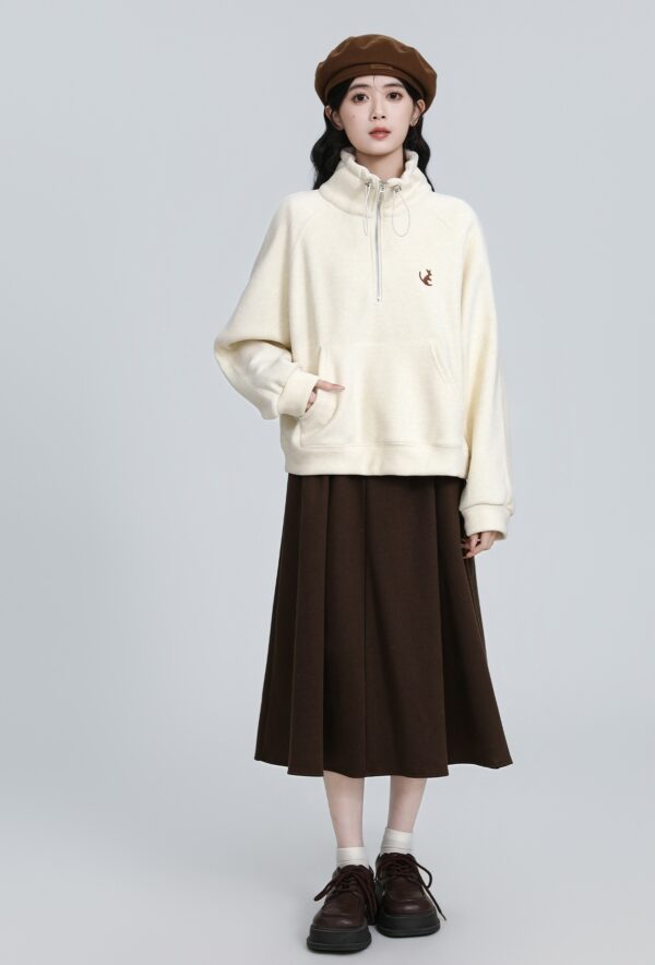 Cozy Highneck Pullover Sweatshirt - Image 2