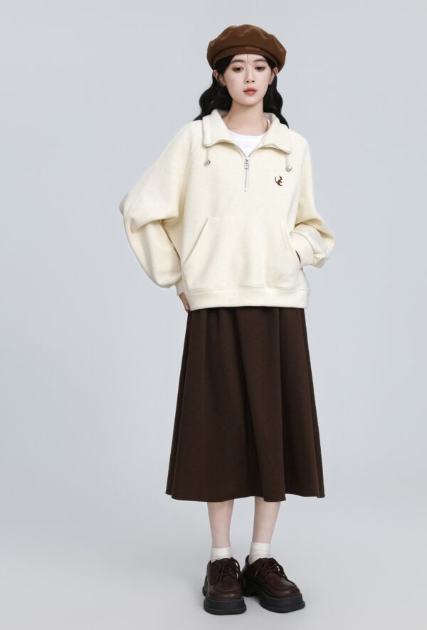 Cozy Highneck Pullover Sweatshirt - Image 5