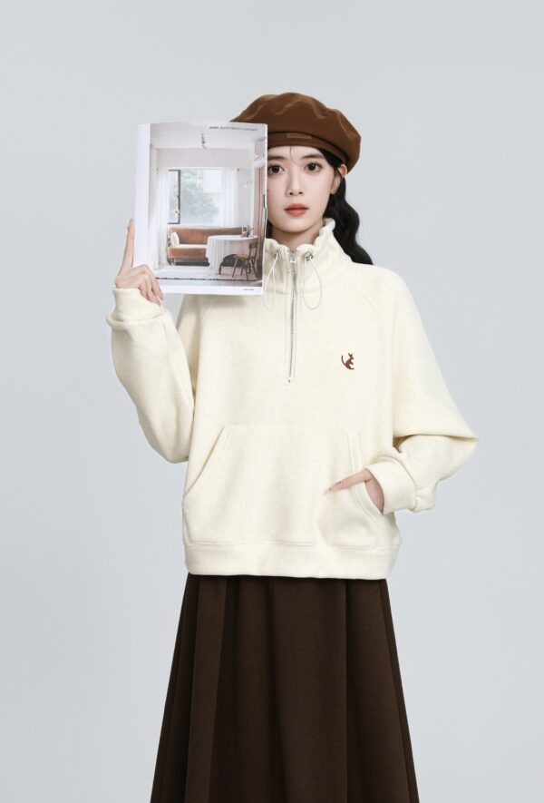 Cozy Highneck Pullover Sweatshirt - Image 6