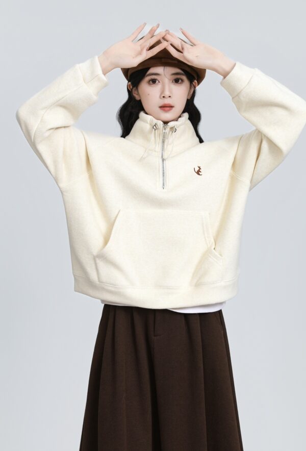 Cozy Highneck Pullover Sweatshirt - Image 7