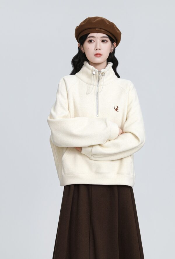 Cozy Highneck Pullover Sweatshirt - Image 8