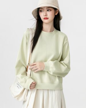 Green Crewneck Pullover Sweatshirt