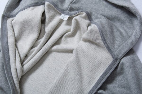 Grey "Loves True" Zip-Up Hooded Jacket | Hyein - NewJeans - Image 3