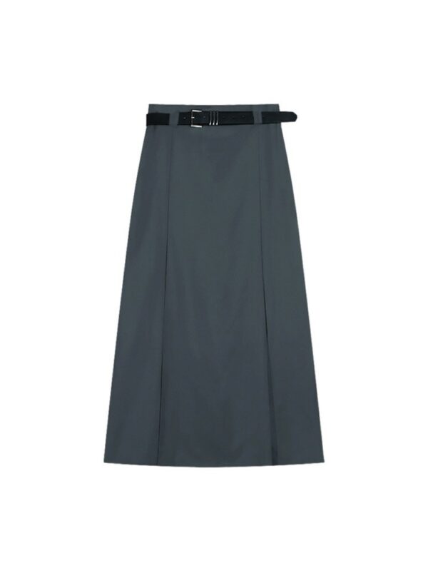 Grey A-Line Midi Skirt | Minnie - (G)I-DLE - Image 5