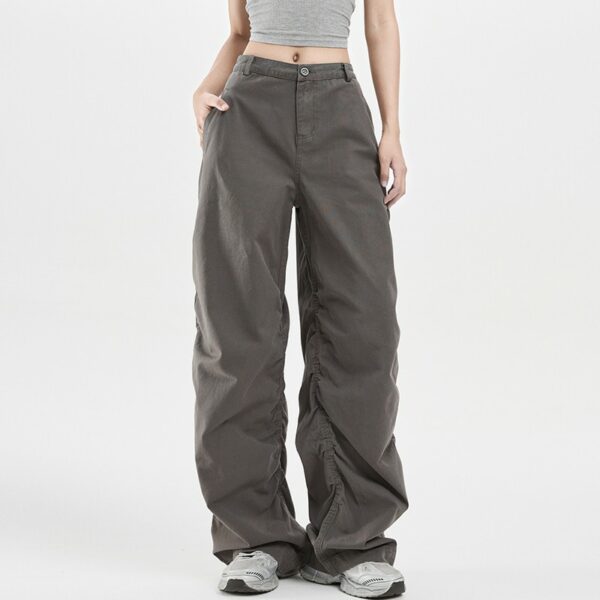 Grey Ruched Side Casual Pants | Minji - NewJeans