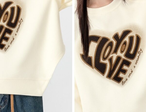 Heart Letter Design Crewneck Sweatshirt - Image 13