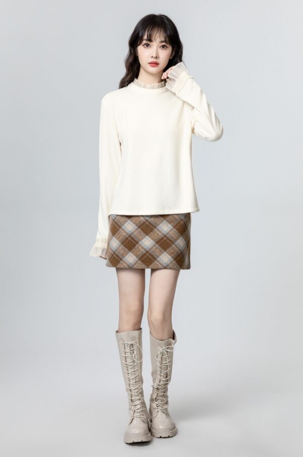 Lace Trim Long Sleeve Top - Image 7