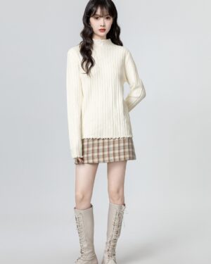 Mock Neck Ruffled Long Sleeve Top