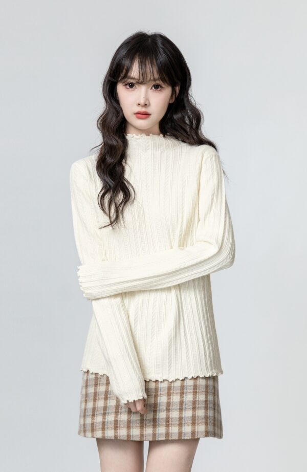 Mock Neck Ruffled Long Sleeve Top - Image 5