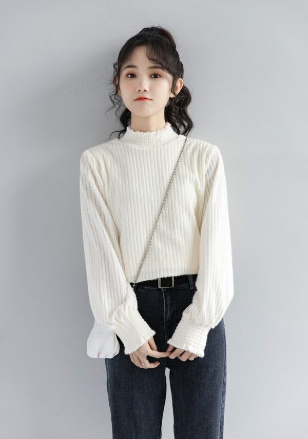 New Lace High Neck Long Sleeve Top - Image 7