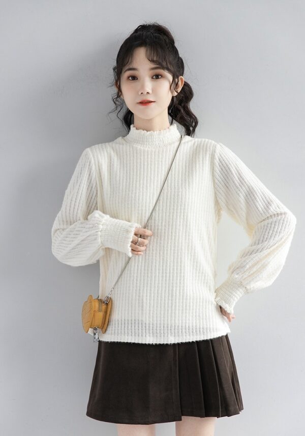 New Lace High Neck Long Sleeve Top - Image 8