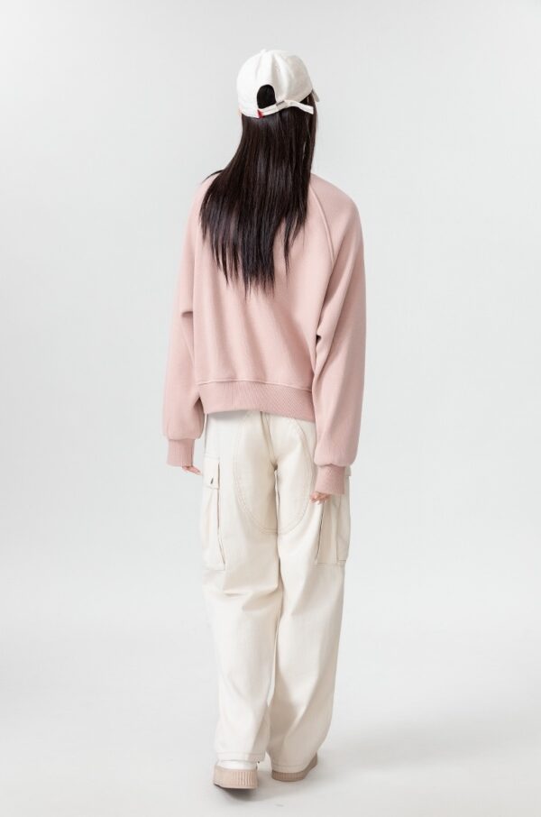 Pink Fleece Lined High Neck Sweatshirt - Image 5