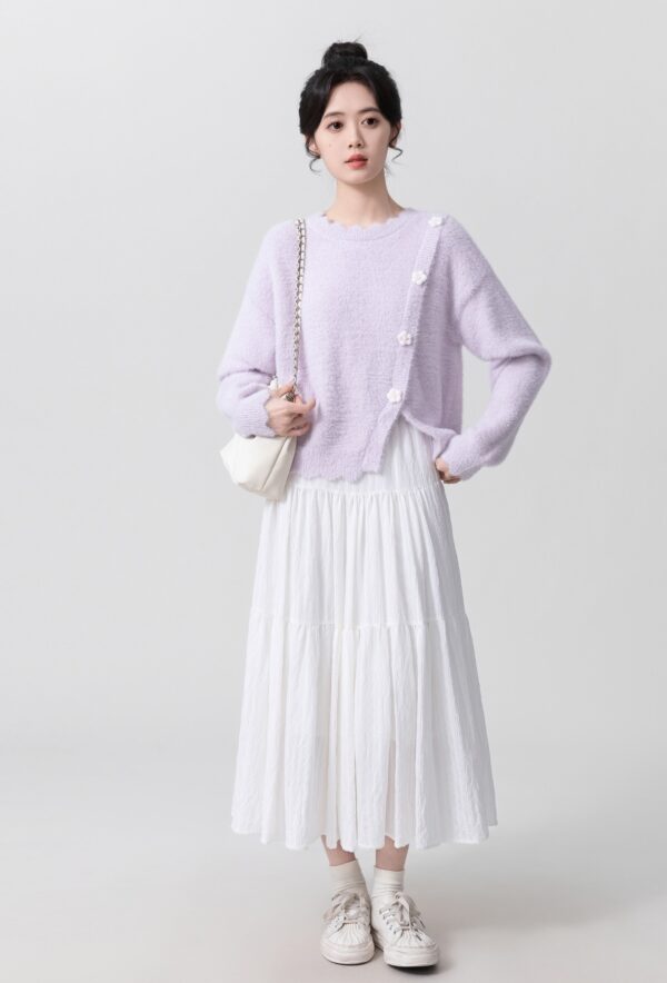 Purple Mohair Knit Sweater Top - Image 7