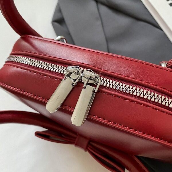 Red Bowknot Accent Small Hand Bag | Lisa - BlackPink - Image 10