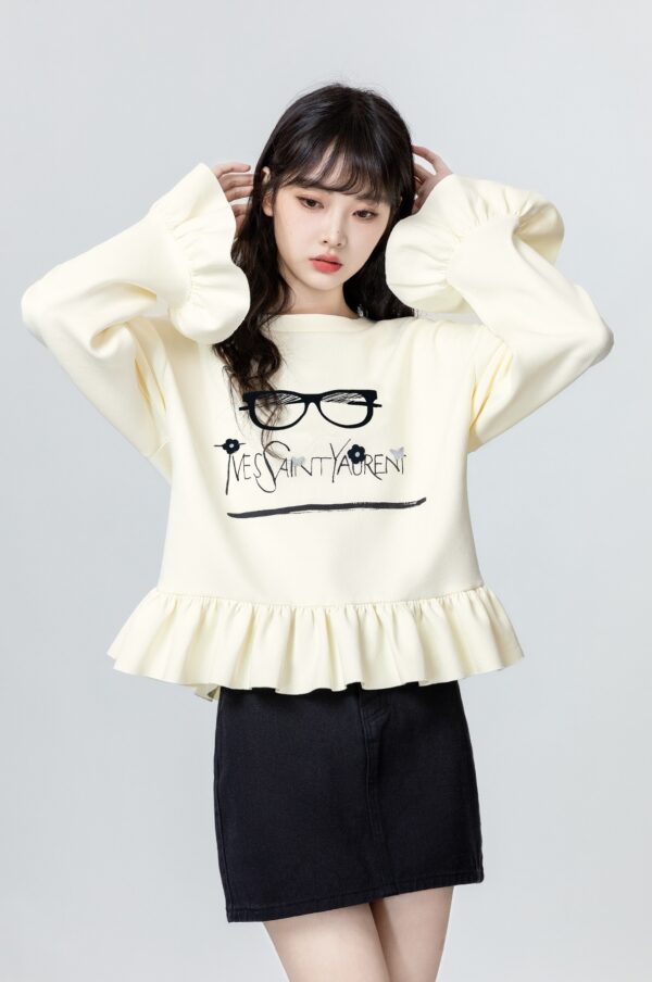 Ruffled Bell Sleeve Sweatshirt - Image 4