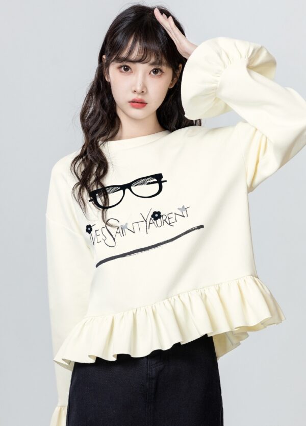 Ruffled Bell Sleeve Sweatshirt - Image 7