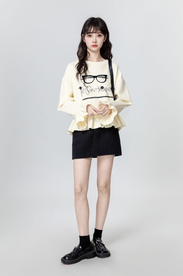 Ruffled Bell Sleeve Sweatshirt - Image 8