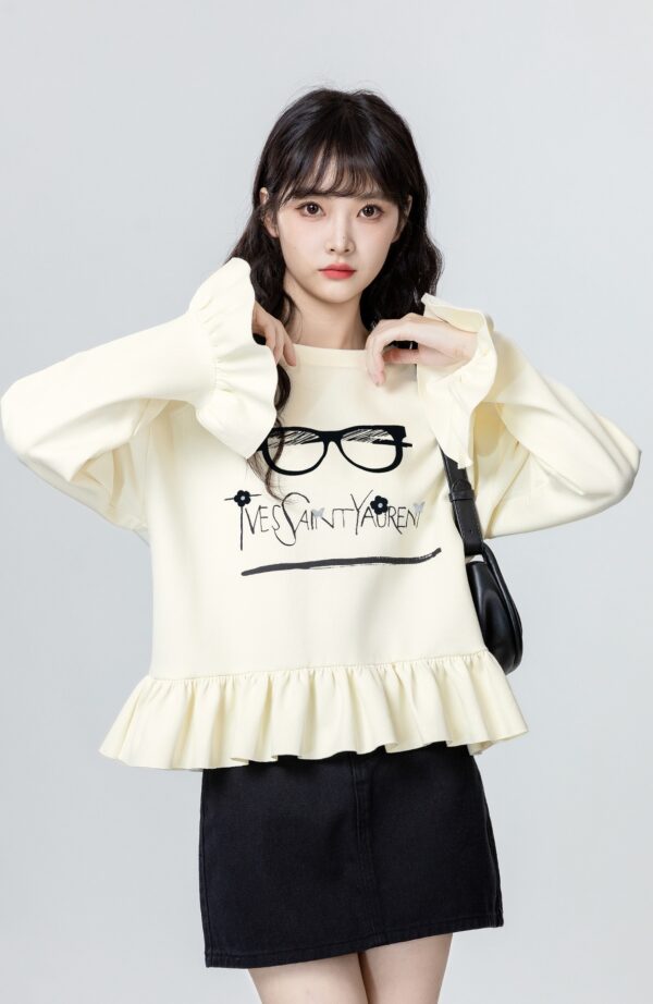 Ruffled Bell Sleeve Sweatshirt - Image 9