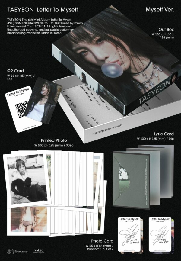 Smart Album - TAEYEON 6th Mini Album Letter To Myself (Myself Ver.) - Image 2