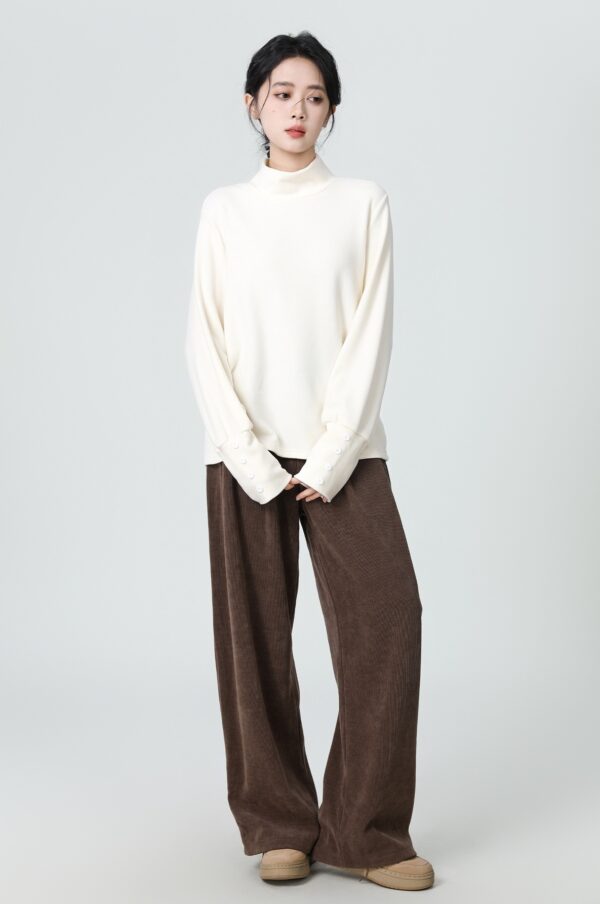 Soft Fleece Turtleneck Long Sleeve Top - Image 4