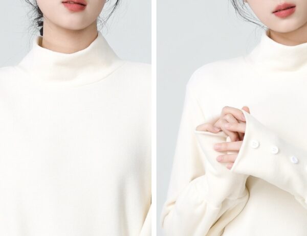 Soft Fleece Turtleneck Long Sleeve Top - Image 6