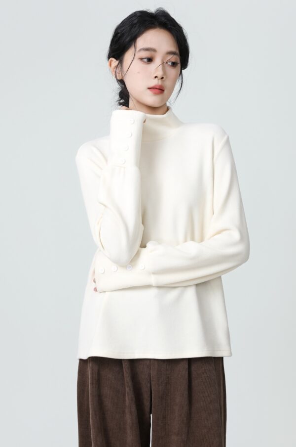 Soft Fleece Turtleneck Long Sleeve Top - Image 7