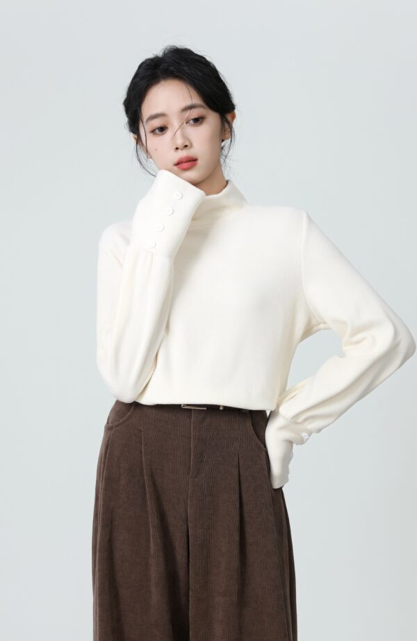 Soft Fleece Turtleneck Long Sleeve Top - Image 8