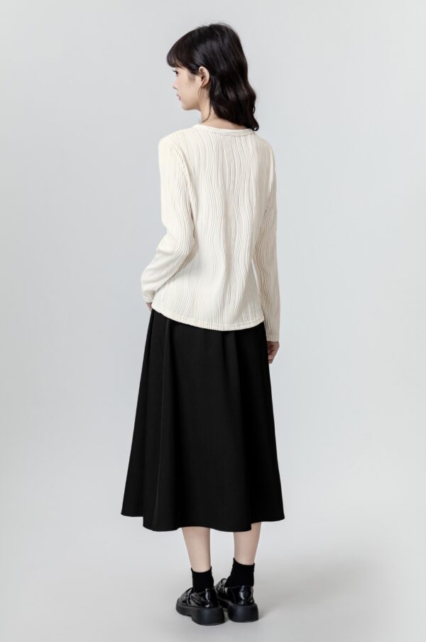 Textured Long Sleeve Crewneck Top - Image 10